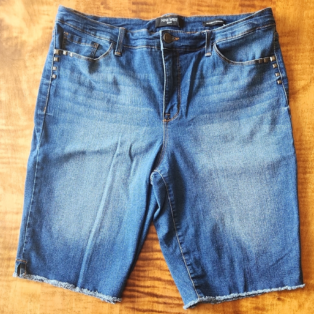 Nine West Dark Blue Denim Shorts
